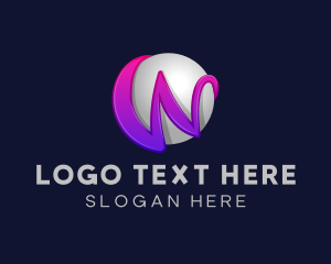 3d - Tech Business Letter W logo design