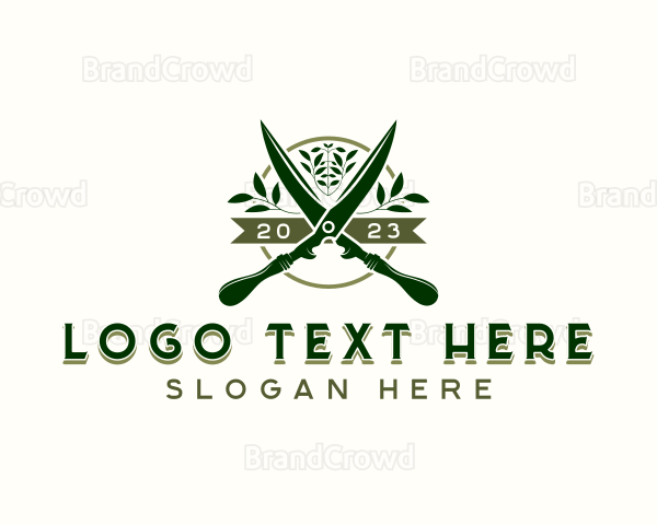 Landscaping Hedge Scissors Logo