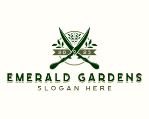 Landscaping Hedge Scissors logo design