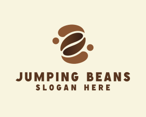 Brown Coffee Bean Cafe logo design