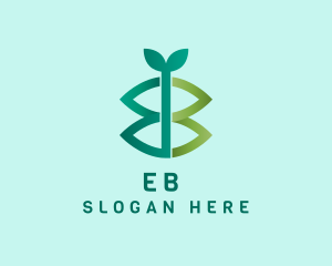 Leaf Letter EB Monogram logo design
