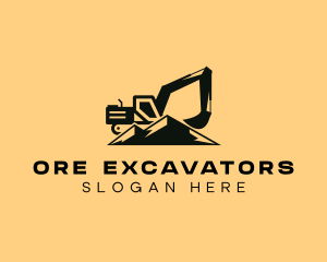 Mining - Mountain Mining Excavator logo design