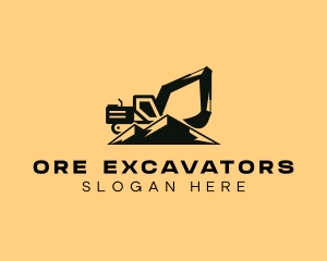 Mountain Mining Excavator logo design