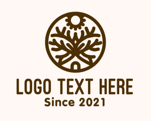 Lodge - Brown Forest House logo design