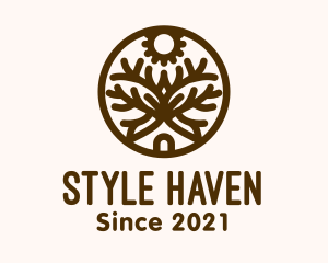 Hut - Brown Forest House logo design