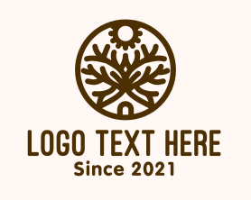 Log Cabin - Brown Forest House logo design