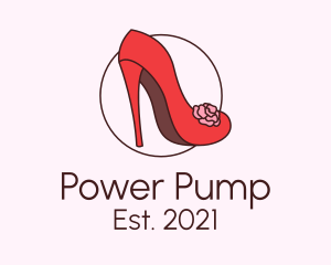 Pump - Flower Fashion Heel logo design