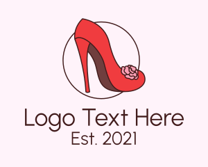 Stiletto - Flower Fashion Heel logo design
