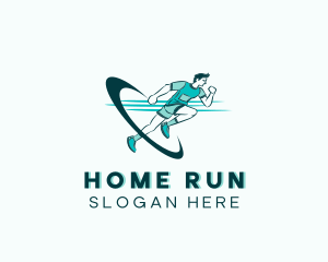 Running Human Athlete logo design