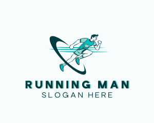 Running Human Athlete logo design