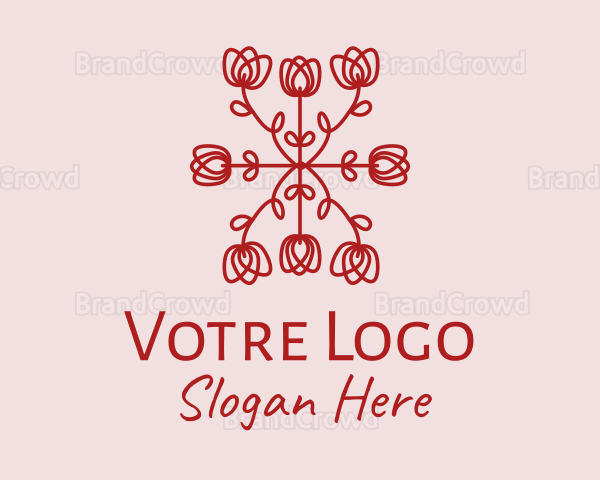 Red Rose Pattern Logo