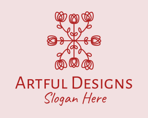 Red Rose Pattern logo design