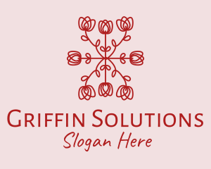 Red Rose Pattern logo design