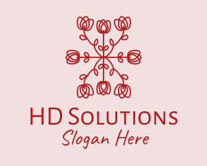 Red Rose Pattern logo design