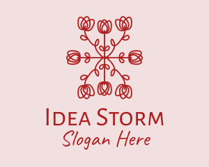 Red Rose Pattern logo design