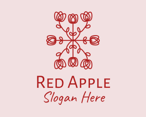 Red - Red Rose Pattern logo design
