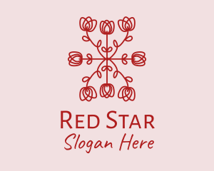 Red Rose Pattern logo design