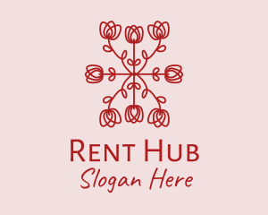 Red Rose Pattern logo design