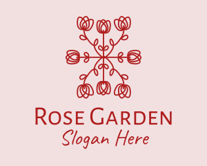 Rose - Red Rose Pattern logo design