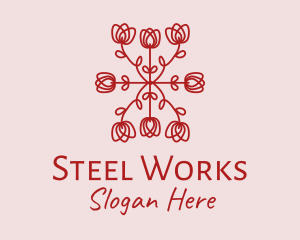 Red Rose Pattern logo design