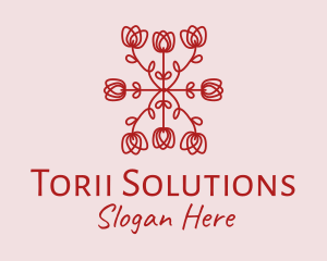 Red Rose Pattern logo design