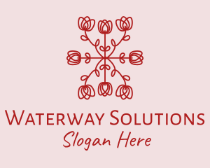 Red Rose Pattern logo design