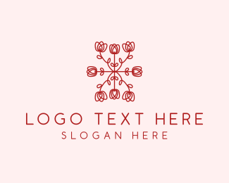 Red Rose Pattern Logo