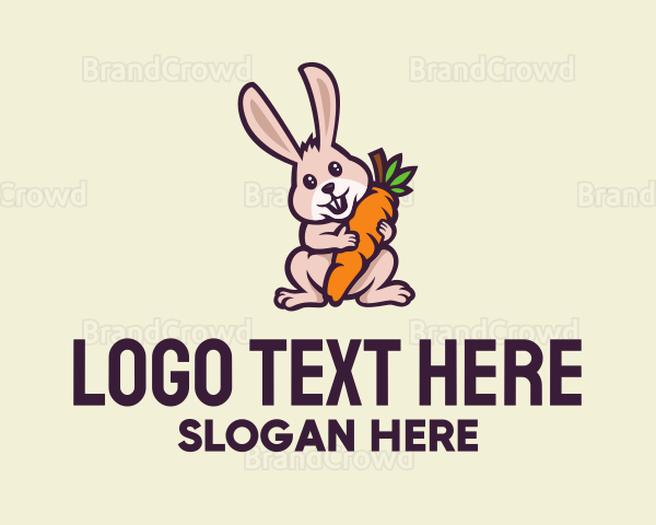 Carrot Bunny Cartoon Logo