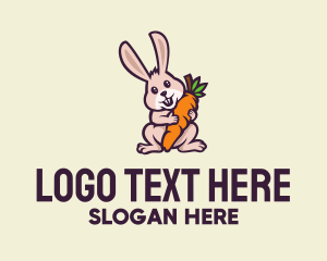 Forest Animal - Carrot Bunny Cartoon logo design