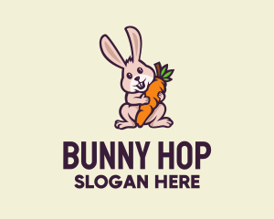 Carrot Bunny Cartoon logo design