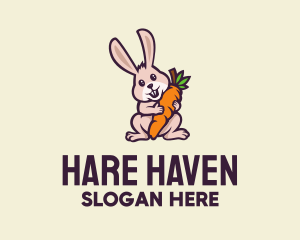 Carrot Bunny Cartoon logo design