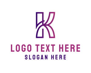 Creative Gradient Letter K logo design