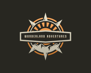 Compass Mountain Sunset logo design