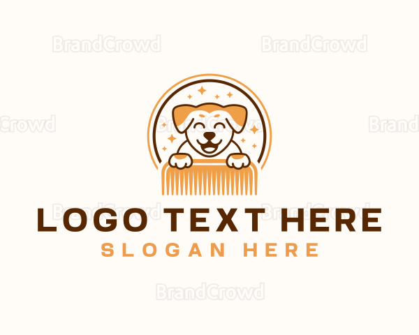 Dog Grooming Comb Logo