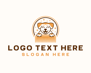 Dog Grooming Comb Logo