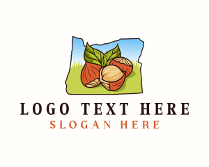 Map - Nut Oregon Hazelnut logo design