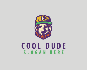 Dude - Hipster Man Cartoon logo design