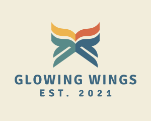 Colorful Ribbon Wings logo design