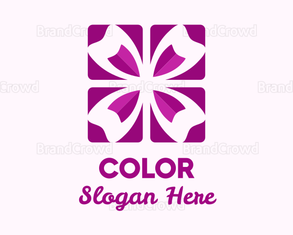 Geometric Pink Tulip Petals Logo