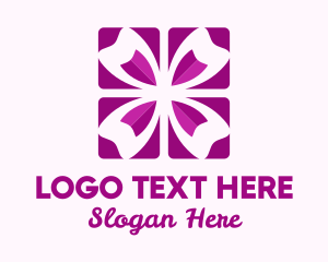 Floriculture - Geometric Pink Tulip Petals logo design