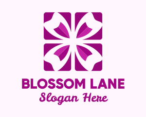 Geometric Pink Tulip Petals logo design