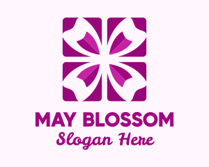 Geometric Pink Tulip Petals logo design