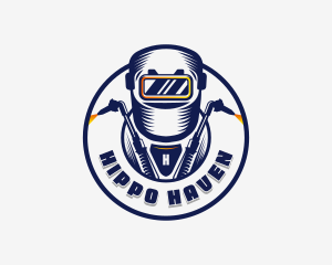 Welding Welder Metalworks logo design