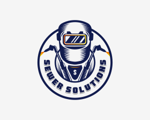 Welding Welder Metalworks logo design