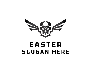 Modern Skull Wings Logo