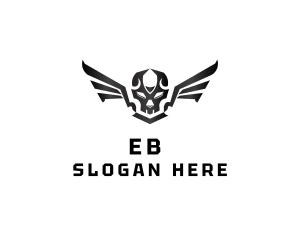 Modern Skull Wings Logo