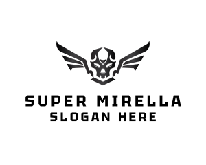 Modern Skull Wings Logo