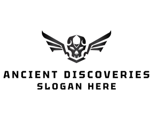 Modern Skull Wings logo design