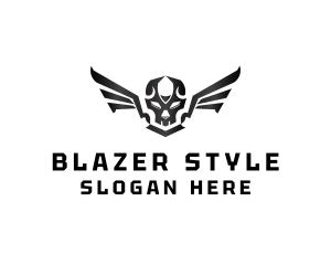 Modern Skull Wings logo design