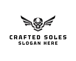 Modern Skull Wings logo design